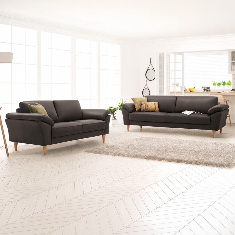 Ballerup 3+2 pers lædersofa