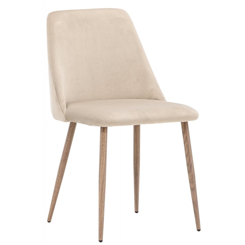 VENTURE DESIGN Night spisebordsstol - brun fløjl stof og valnøddefarvet stål