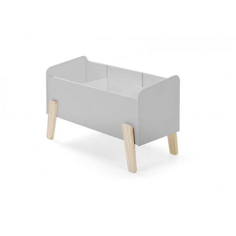 Legetøjskasse til børn Kiddy – grå, skandinavisk design