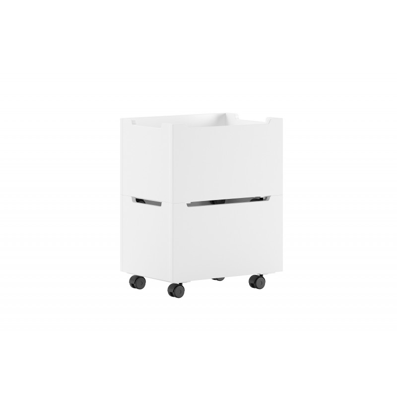 Legetøjskasse på hjul Forrest Beech – Hvid (sæt med 2 skuffer)