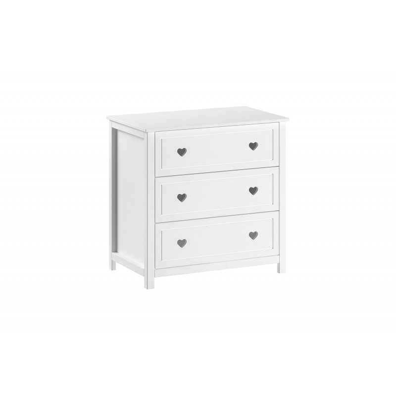 Kommode med 3 skuffer – Amori, hvid