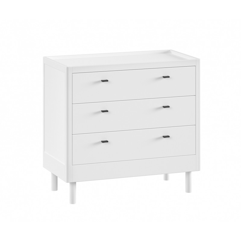 Kommode i bøg med 3 skuffer – Forrest, hvid