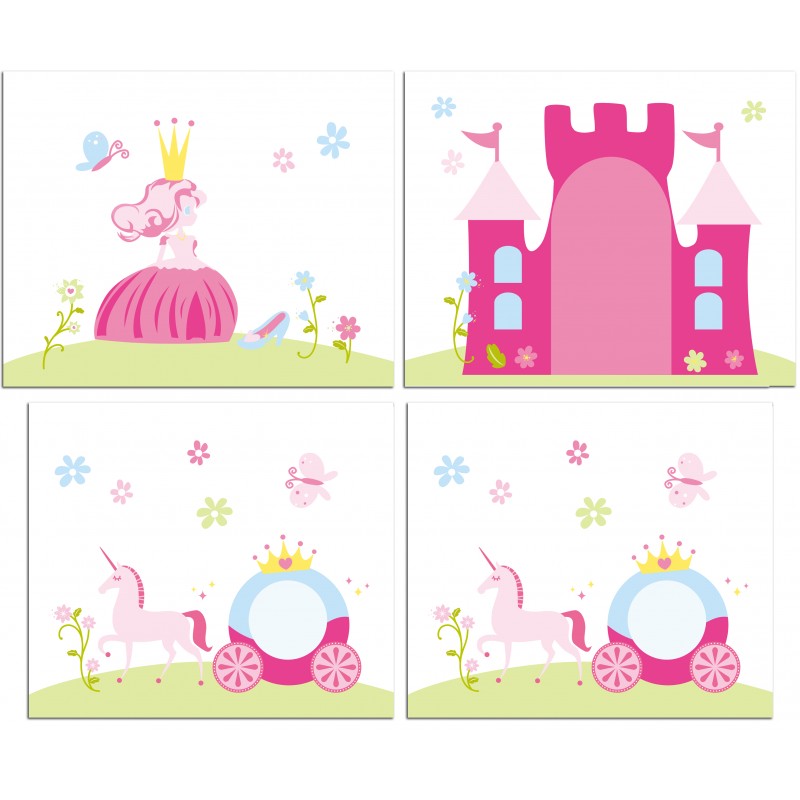 Sengetæppe gardinsæt til halvhøj seng – Prinsesse, lyserød