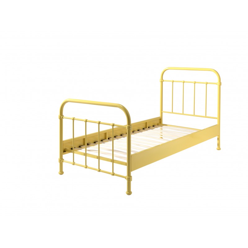 Enkeltseng metal 90 x 200 – New York, gul