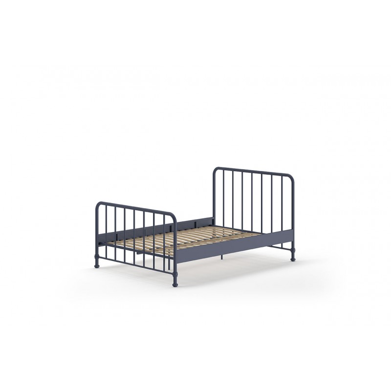 Seng 140 x 200 cm – Bronxx, denimblå metal
