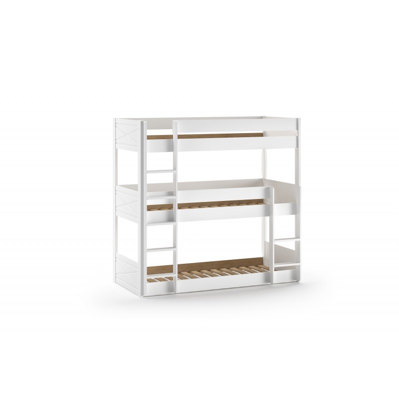 Køjeseng triple 90 x 200 – Scott, hvid