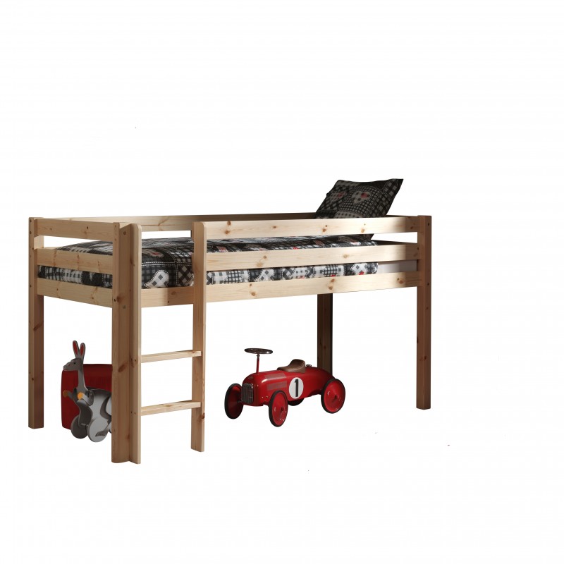 Halvhøj seng 90 x 200 cm – Pino, natur