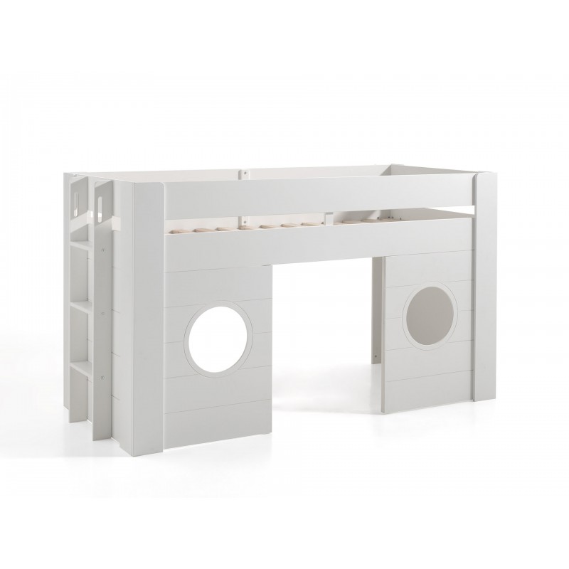 Halvhøj seng til børn 90 x 200 – Freya, hvid