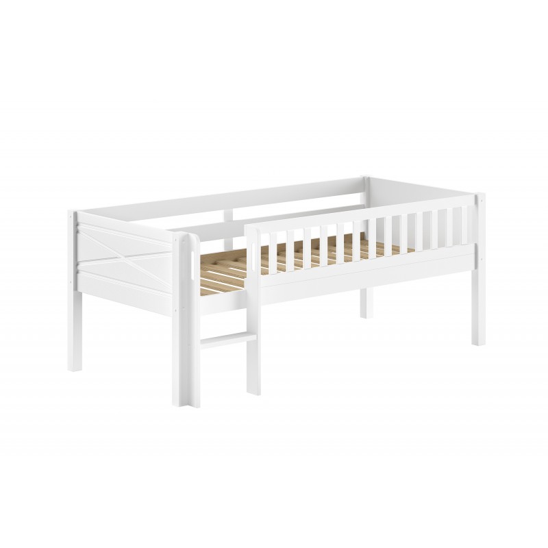 Halvhøj seng 90x200 – Scott, hvid