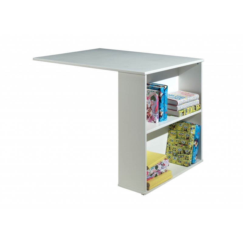 Skrivebord til halvhøj seng – Pino, hvid