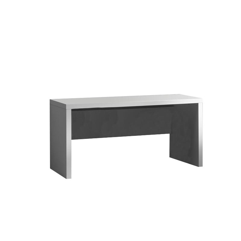 Skrivebord i hvid – Lara, lakeret MDF og fyrretræ