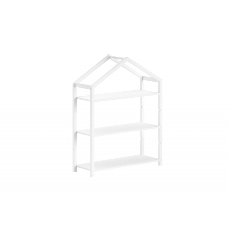 Bogreol i massivt fyr – Dallas, hvid