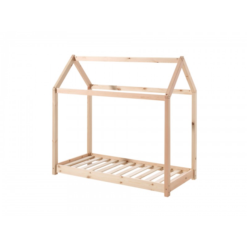 Børneseng husform 70 × 140 cm – natur (Cabane)