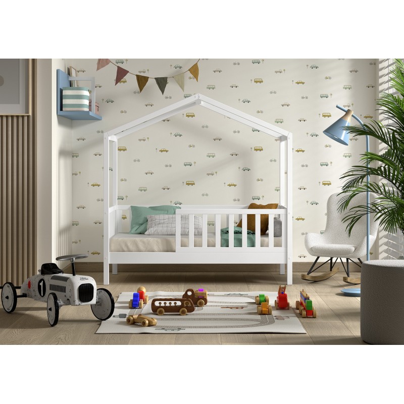 Børneseng hus – Dallas juniorseng 70 x 140 cm, hvid