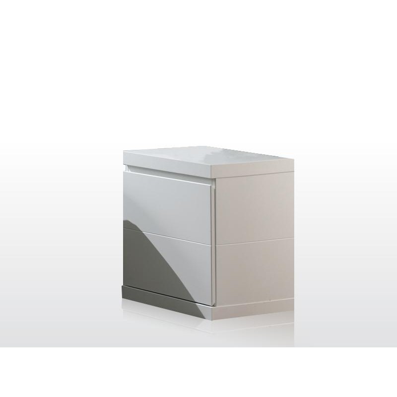 Sengebord Lara – hvid lakeret MDF med soft-close