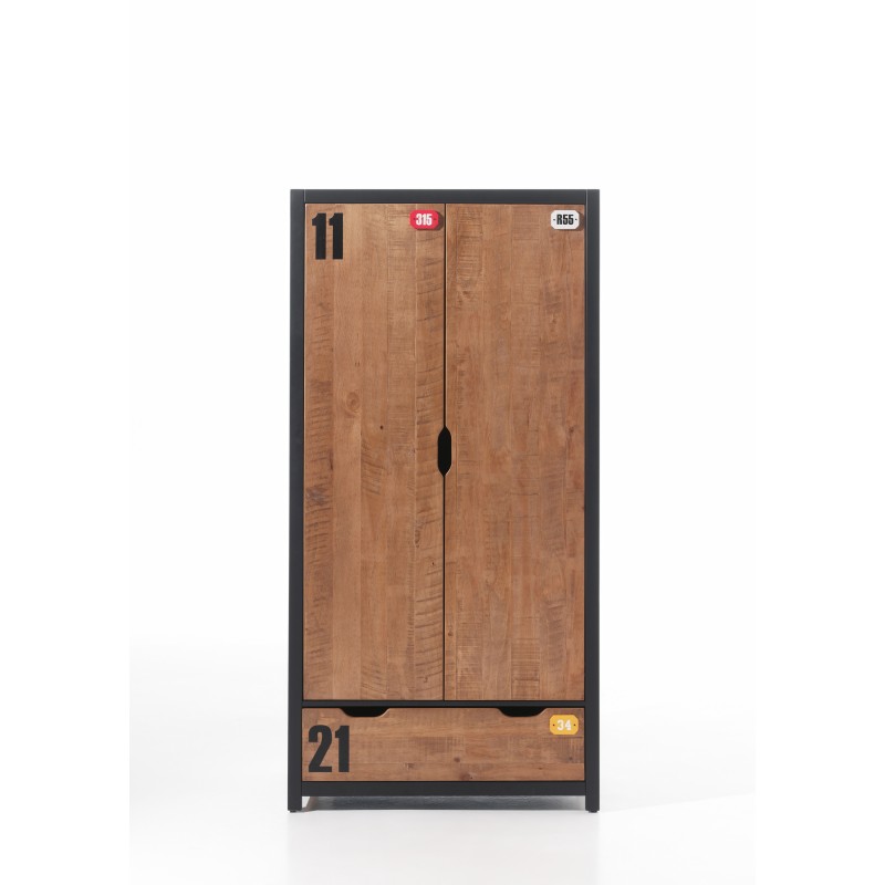 Garderobeskab i fyrretræ – Alex, natur