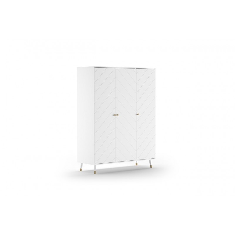 Garderobeskab 3-dørs – Billy, hvid satin