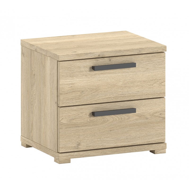 Sengebord i eg – Sam natbord med 2 skuffer og soft-close