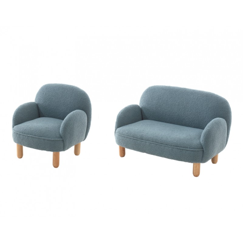 Rocky Børne Sofasæt – Blå boucle stof