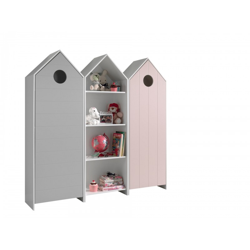 Børneskab sæt – Casami, flerfarvet strandhuse (3 dele)