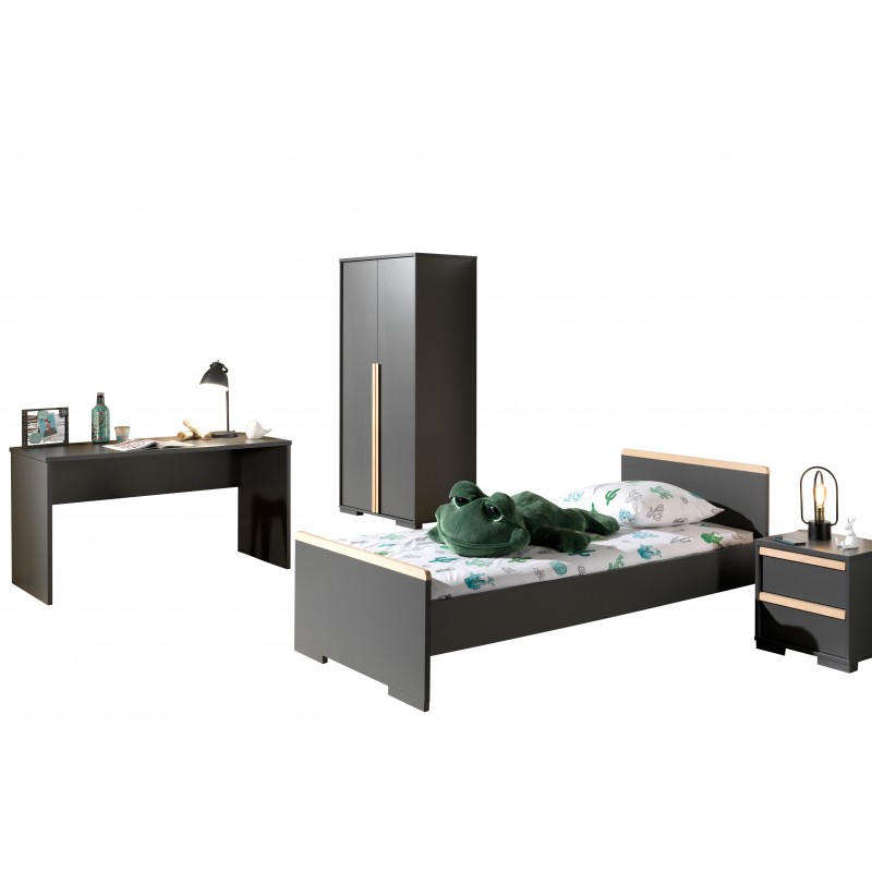 Børneværelses-sæt London 90 x 200 cm – antracit