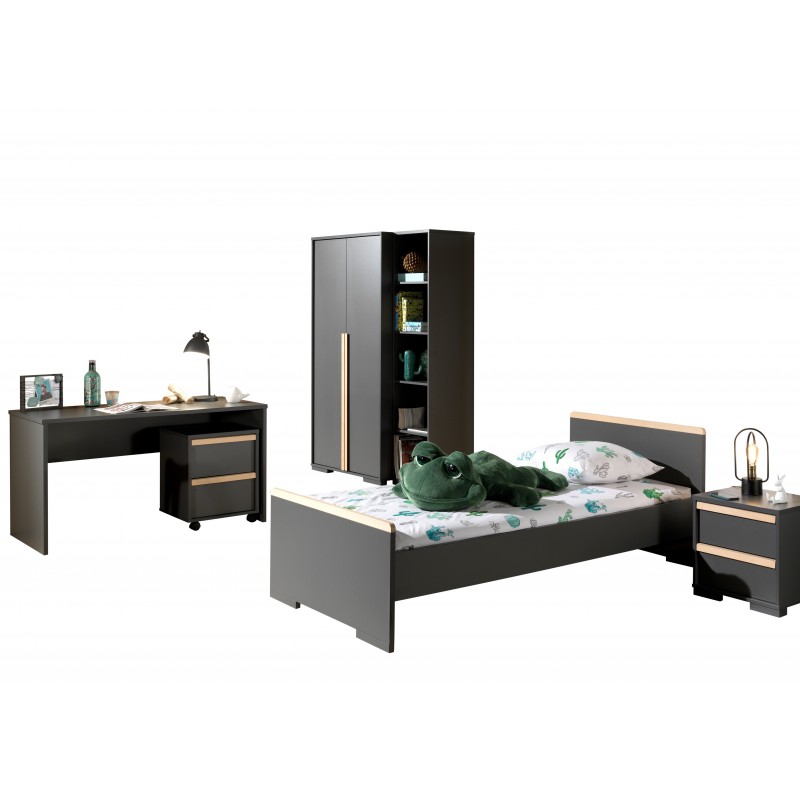 Børneværelses-sæt London 90 x 200 cm – antracit