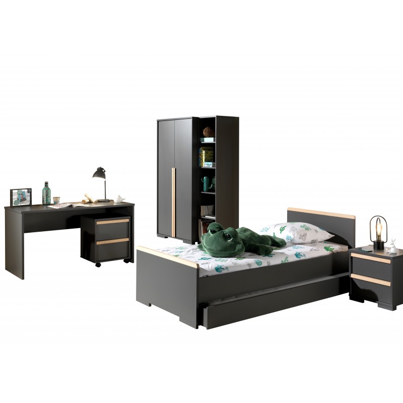 Børneværelsessæt London (90×190/90×200) – Antracit