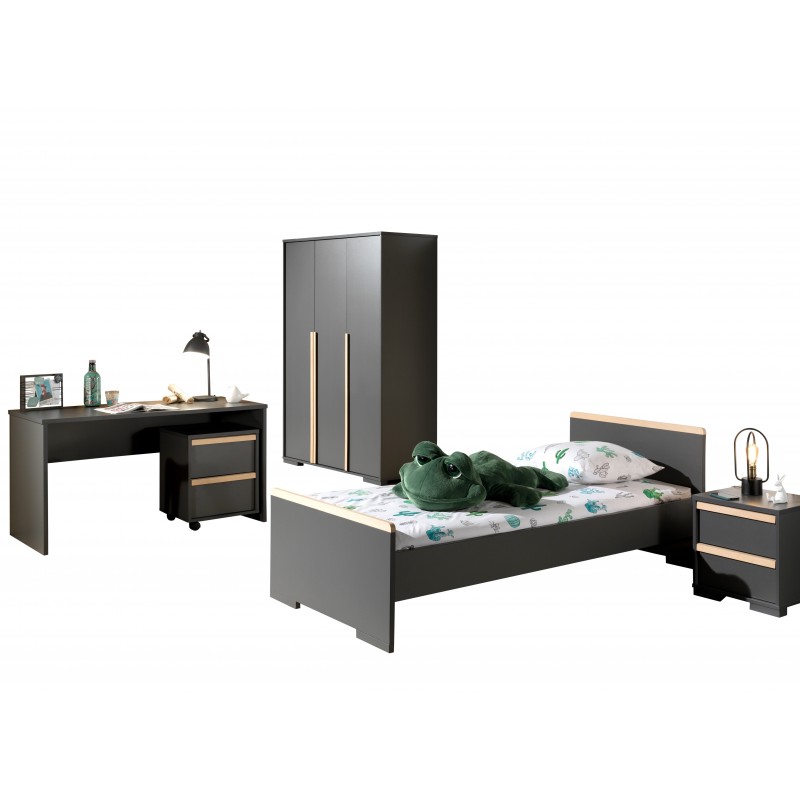 Børneværelse sæt London 90 × 200 cm – antracit