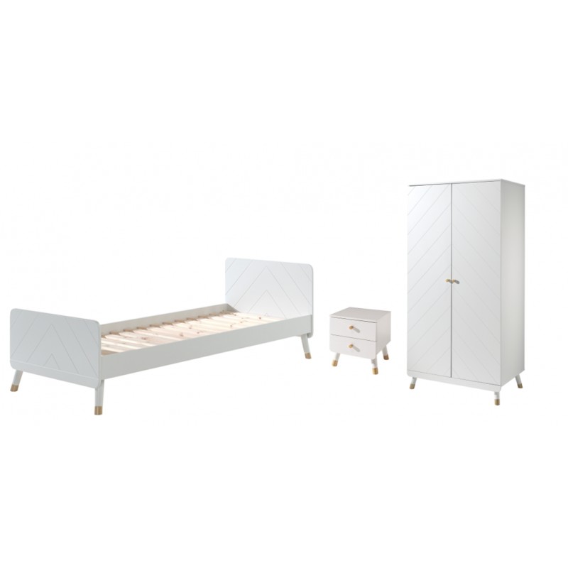 Børnemøbelsæt med seng 90 × 200 cm – Billy, hvid