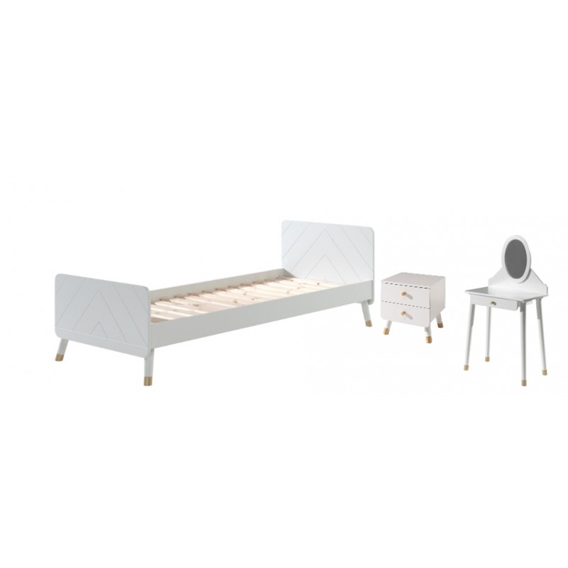 Børneseng sæt 90 x 200 cm Billy – hvid