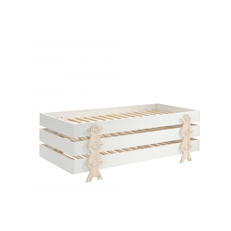 Stabelbar juniorseng 90 x 200 – Modulo Sæt, hvid