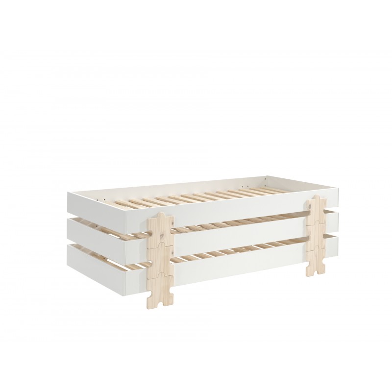Børneseng sæt 90 × 200 – Modulo, hvid (3 stk.)