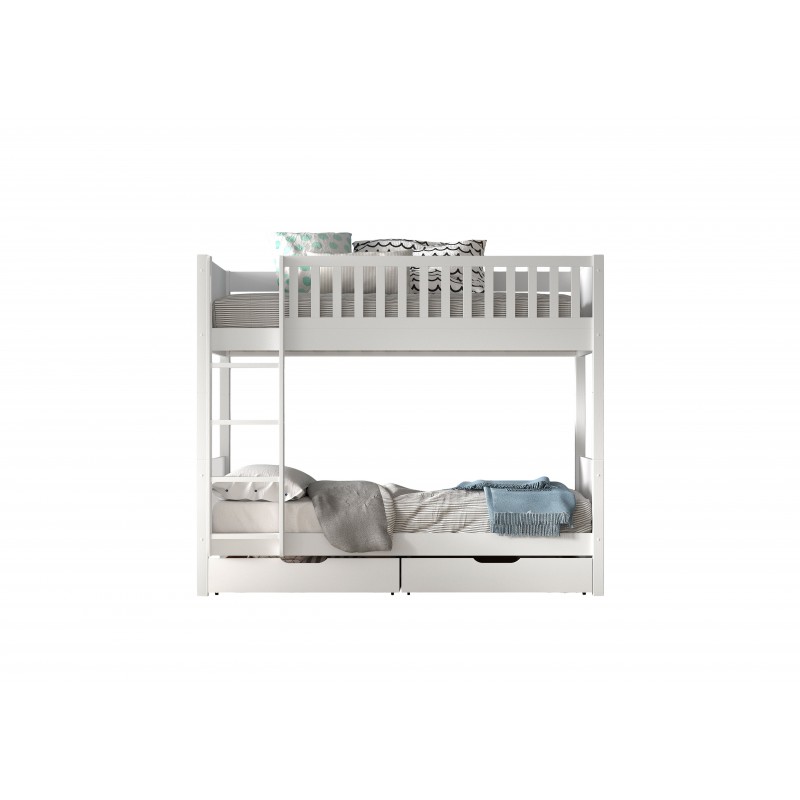 Køjeseng med skuffer 90 × 200 – Scott, hvid