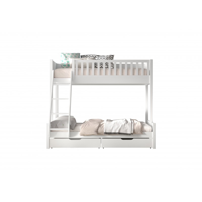 Køjeseng familie med skuffer – Scott, hvid