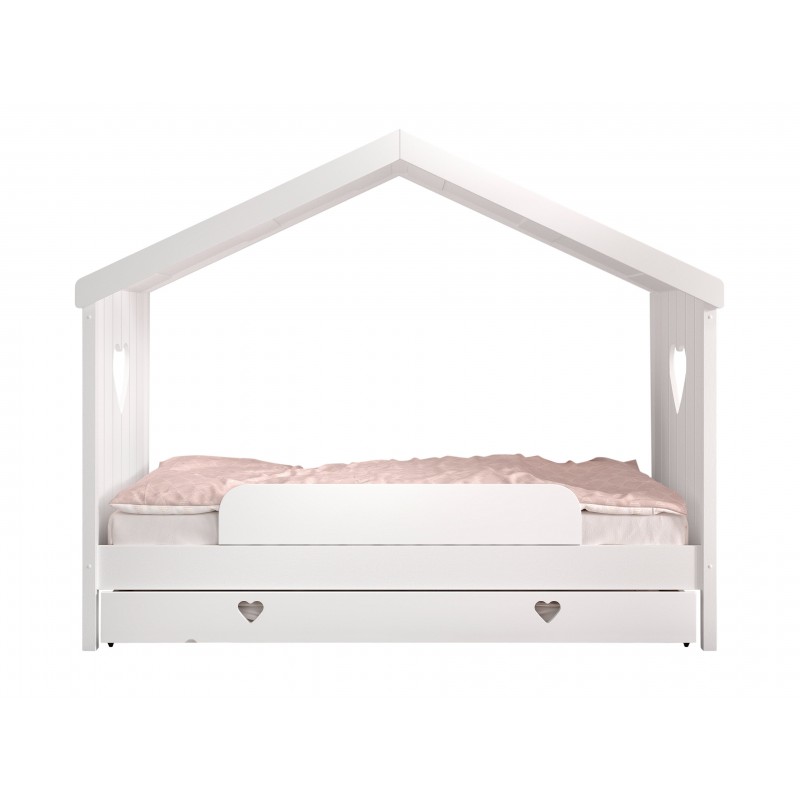 Børneseng med hustag 90 × 200 cm – Amori Sæt, hvid