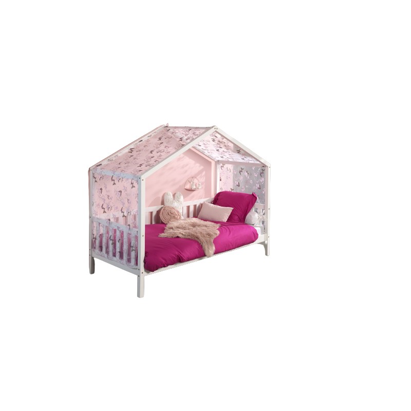 Husseng til børn 90 x 200 cm med tekstilsæt – Dallas, hvid