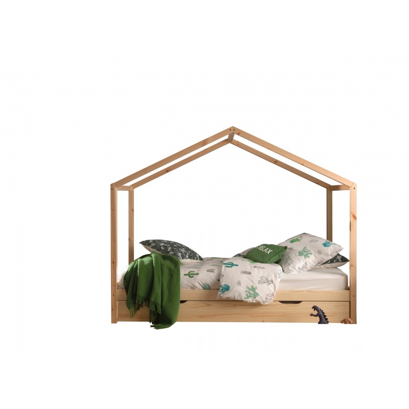 Husseng med skuffe Dallas sæt 90×190/200 cm – natur