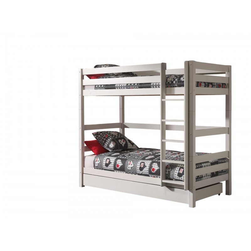 Køjeseng med udtræksseng Pino – Hvid (90 × 200 cm)