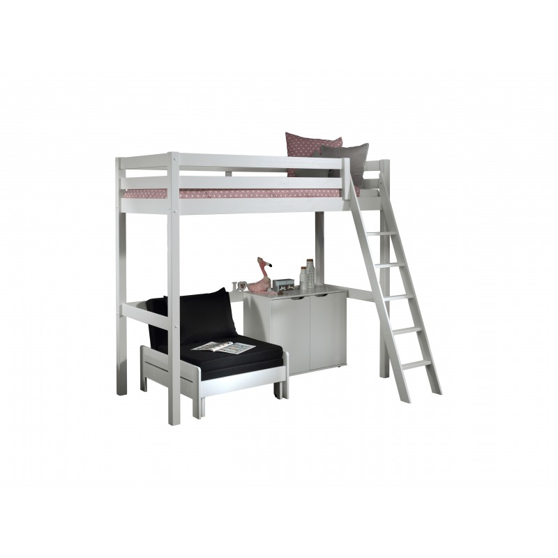 Køjeseng med hems Pino sæt 140 x 200 cm – hvid