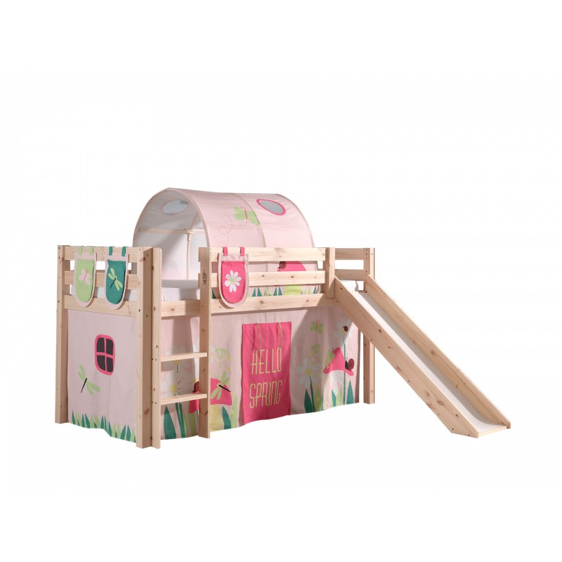 Halvhøj børneseng med rutsjebane – Pino, natur