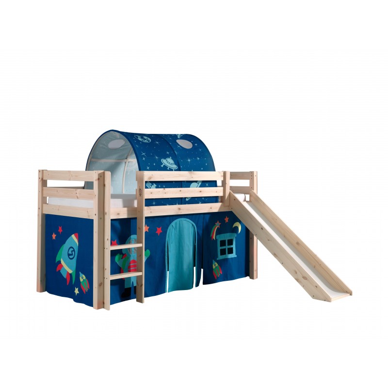 Halvhøj børneseng med rutsjebane – Pino Sæt, natur, Astro