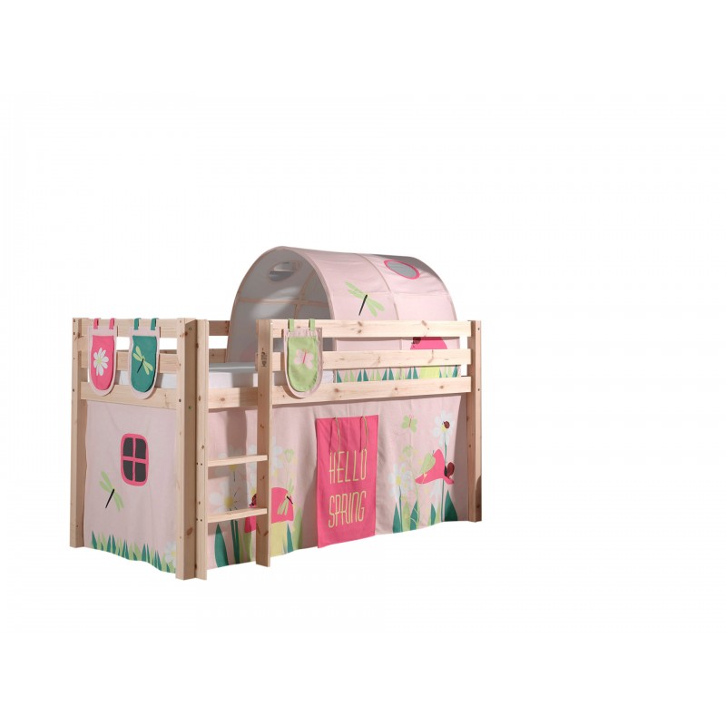 Halvhøj seng med forhæng og tunnel – Pino, natur