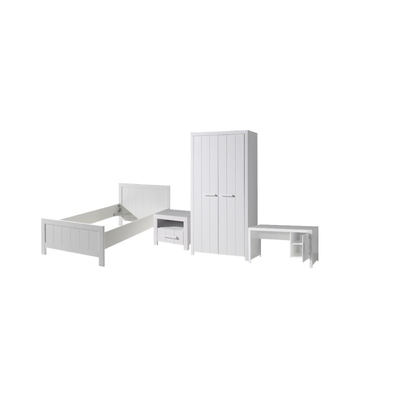 Børneværelse møbelsæt Erik – hvid (seng 90×200)