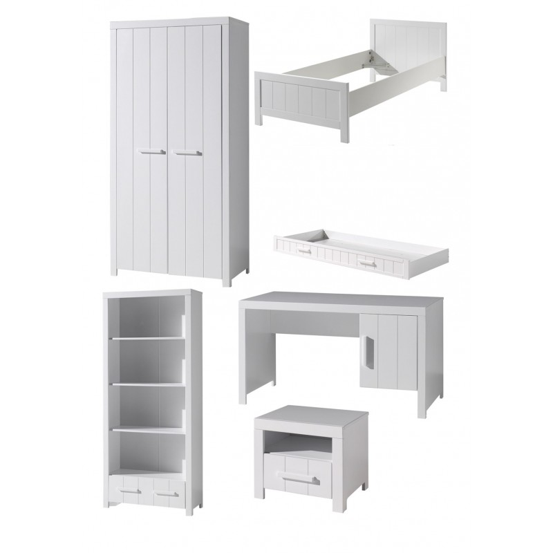 Børneværelses-sæt Erik – hvid (seng 90×200)