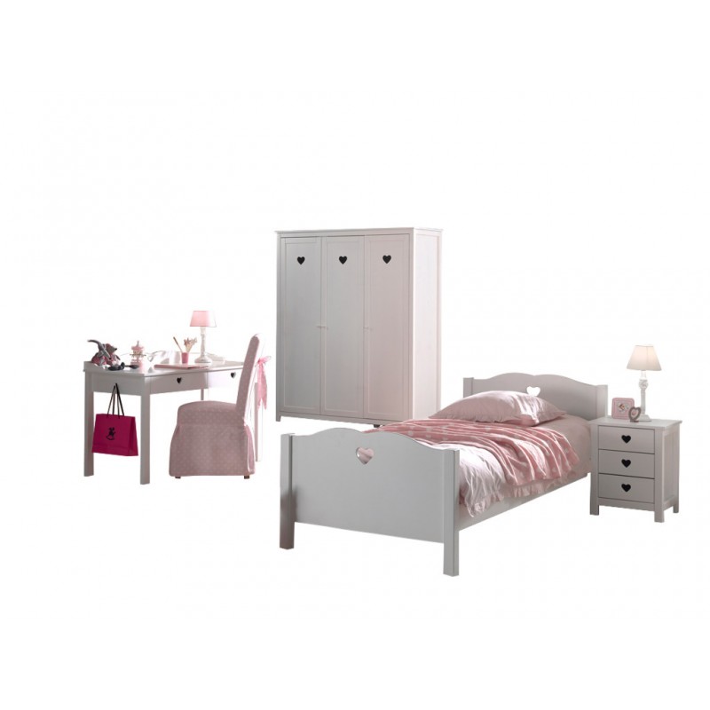 Børneværelses sæt – Amori hvid (seng 90 × 200 cm)