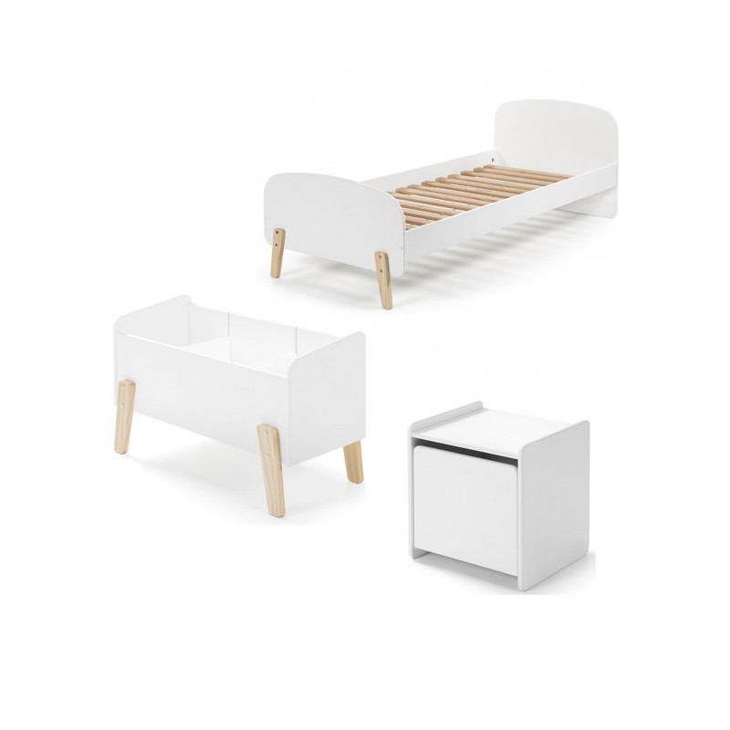 Børneseng sæt 90 x 200 cm – Kiddy – hvid