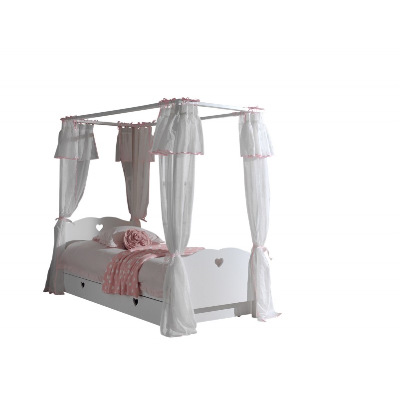 Himmelseng til børn 90 × 200 cm – Amori Sæt, hvid