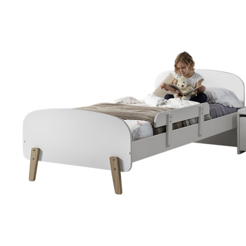 Børneseng med sengehest 90 x 200 cm – Kiddy, hvid