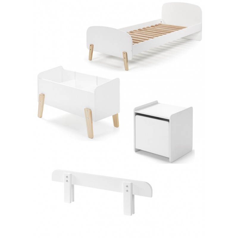 Børneseng sæt 90 x 200 cm – Kiddy, hvid