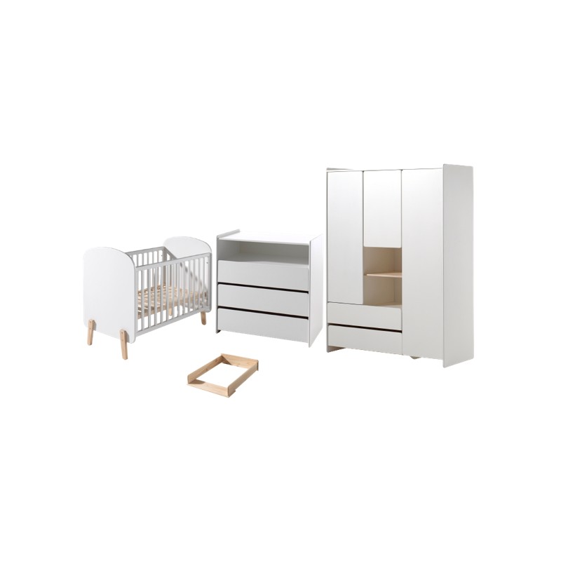 Børnemøbelsæt Kiddy 60 × 120 cm – hvid